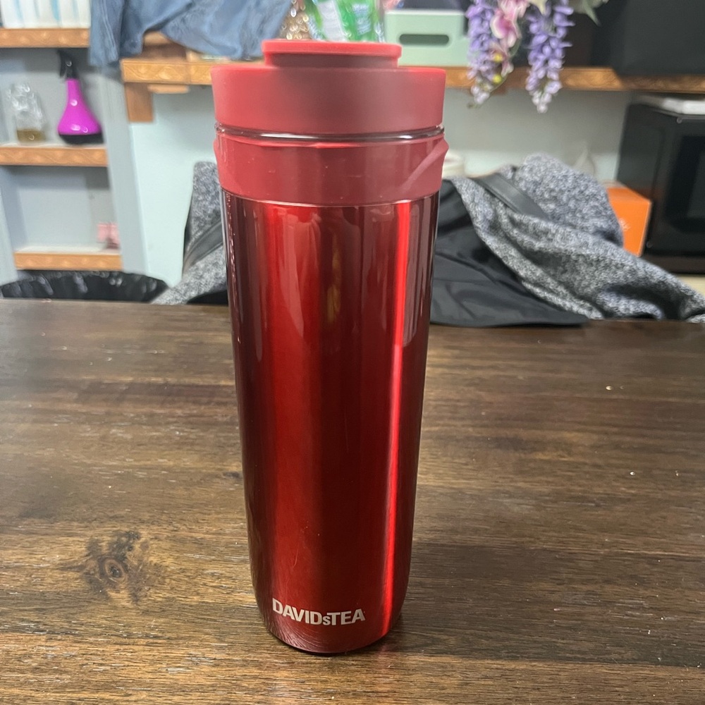 DAVIDsTEA Red Travel Mug